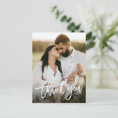 Carte Postale Script moderne 2 Mariage photo Merci (Debout devant)