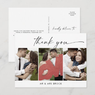 Carte Postale Script moderne 3 Merci Modèle photo