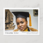 Carte Postale Script moderne 3 Photos Graduation Merci (Devant)