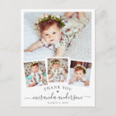 Carte Postale Script moderne Baby 4 Photo Collage (Devant)