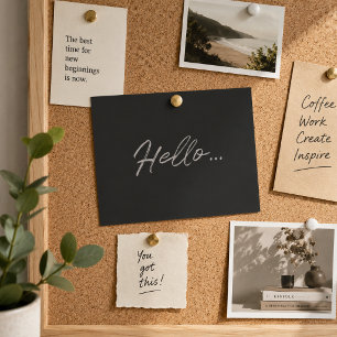 Carte Postale Script moderne Bonjour Black Chalk Juste à dire