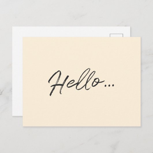 Carte Postale Script moderne | Bonjour ... Crème d'ivoire minima (Devant / Derrière)