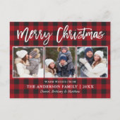 Carte Postale Script moderne Bracelet Joyeux Noël 3 Photo Plaid (Devant)