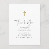 Carte Postale Script moderne Cursive Faux Gold Cross Memorial (Devant)