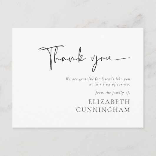 Carte Postale Script moderne Cursive Moderne Élégant Mémorial Ch (Devant)