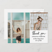 Carte Postale Script moderne de Merci Décontracté diplômé (Devant / Derrière)