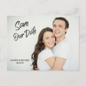 Carte Postale Script moderne de pinceau foncé Enregistrer le Mar (Devant)