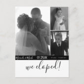 Carte Postale Script moderne Eloped noir blanc photo Collage (Devant)