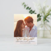 Carte Postale script moderne enregistrer la date (Debout devant)