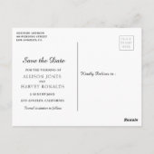 Carte Postale script moderne enregistrer la date (Dos)