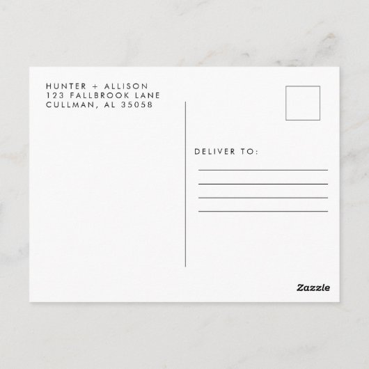 Carte Postale Script Moderne Enregistrer La Date (Dos)