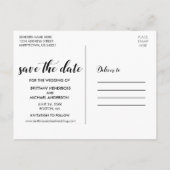 Carte Postale Script Moderne Enregistrer La Date Fiançailles Pho (Dos)