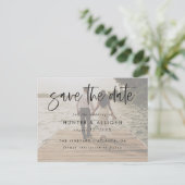 Carte Postale Script moderne Enregistrer La Date PostCard (Debout devant)