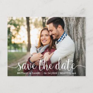 Carte Postale Script moderne   Enregistrer la photo de date