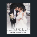 Carte Postale Script Moderne Et Branché Nous Avons Lié La Robe D<br><div class="desc">Calligraphie moderne tendance Nous avons lié le noeud Mariage Photo Mariage Faire-part Postcard</div>