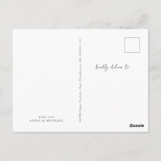 Carte Postale Script moderne Faire-part de naissance photo simpl (Dos)