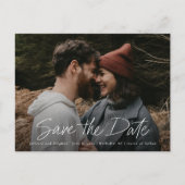 Carte Postale Script moderne Mariage photo simple Enregistrer la (Devant)