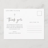 Carte Postale Script moderne Merci du baptême religieux (Dos)