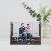 Carte Postale Script moderne, Noël Famille de voeux photo (Debout devant)