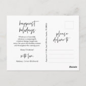 Carte Postale Script moderne, Noël Famille de voeux photo (Dos)