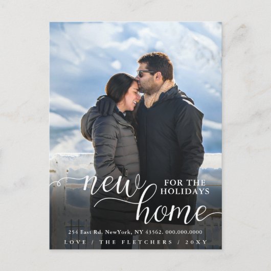 Carte Postale Script moderne Nouvelle maison pour les vacances P (Devant)