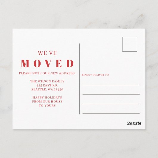 Carte Postale Script moderne Nouvelle maison pour les vacances P (Dos)