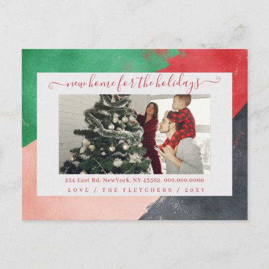 Carte Postale Script moderne Nouvelle maison pour les vacances P (Devant)