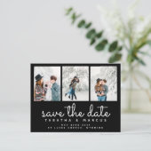 Carte Postale script moderne photo chic enregistrer la date (Debout devant)