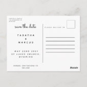 Carte Postale script moderne photo chic enregistrer la date (Dos)