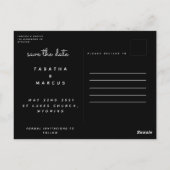 Carte Postale script moderne photo chic enregistrer la date (Dos)