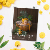 Carte Postale Script moderne Photo Merci bébé