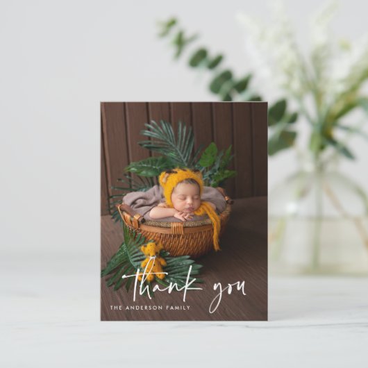 Carte Postale Script moderne Photo Merci bébé (Debout devant)