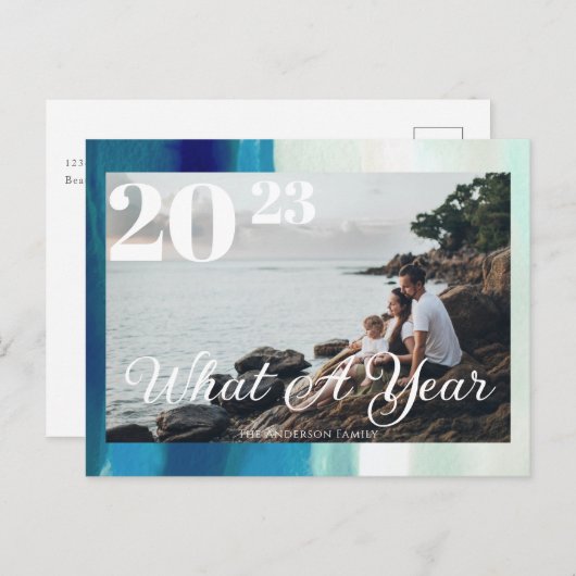 Carte Postale Script Moderne Quelle photo encadrée d'un an (Devant / Derrière)