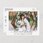 Carte Postale Script moderne tendance amour Merci photo Mariage (Devant / Derrière)