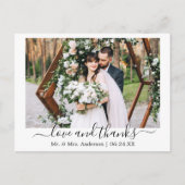 Carte Postale Script moderne tendance amour Merci photo Mariage (Devant)