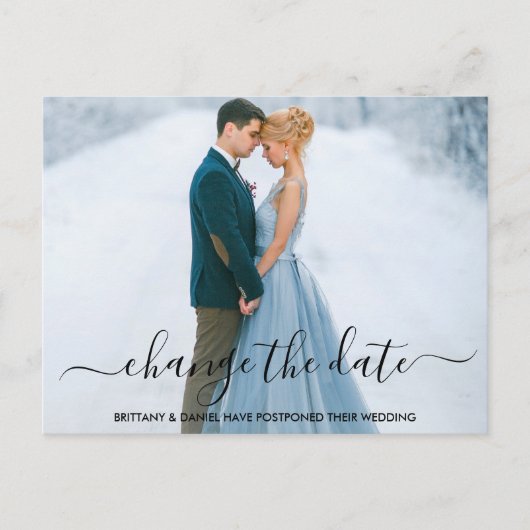 Carte Postale Script Moderne tendance Changer La Photo Date (Devant)