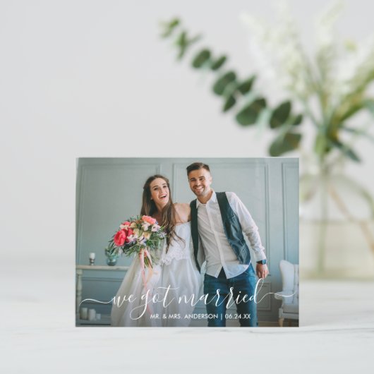 Carte Postale Script moderne tendance Nous Nous Sommes Mariés Ph (Debout devant)