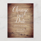 Carte Postale Script Modifier la date reportée Bois rustique (Devant)