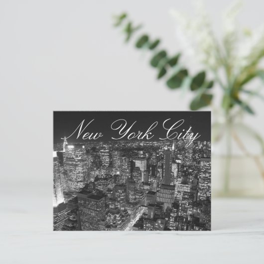 Carte postale Script New York noir et blanc (Debout devant)
