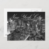 Carte postale Script New York noir et blanc (Devant / Derrière)
