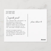 Carte Postale Script noir & blanc moderne Multi Photo Graduation (Dos)