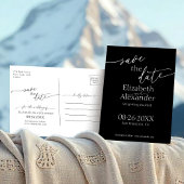 Carte Postale Script noir et blanc minimum fantaisie Enregistrer