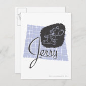 Carte Postale Script noir et bleu Jerry (Devant / Derrière)