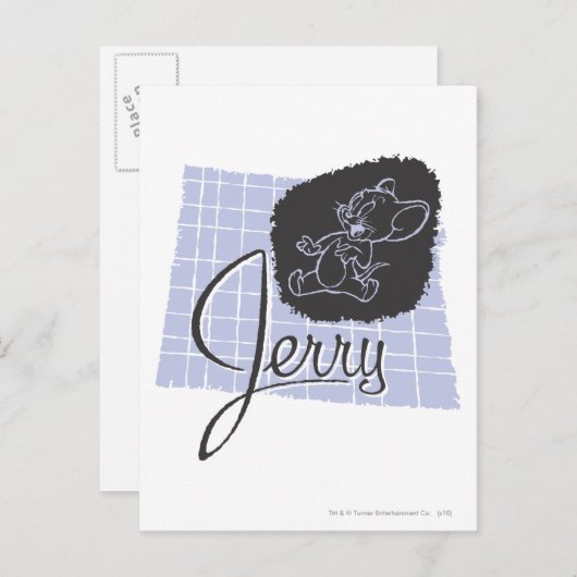 Carte Postale Script noir et bleu Jerry (Devant / Derrière)