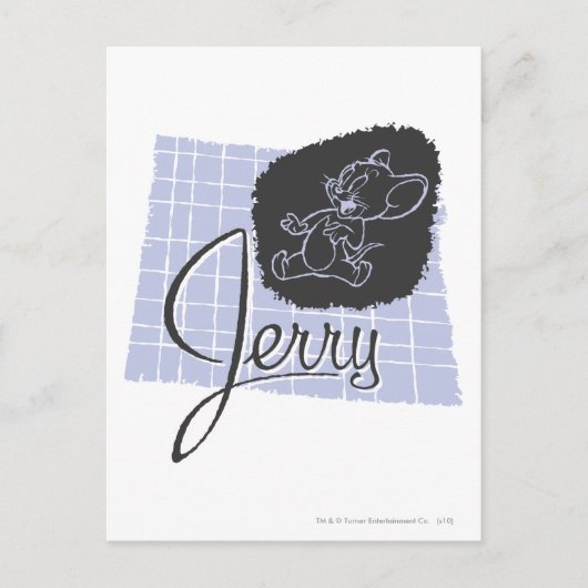 Carte Postale Script noir et bleu Jerry (Devant)