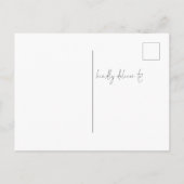 Carte Postale Script noir minimaliste Enregistrer la date (Dos)