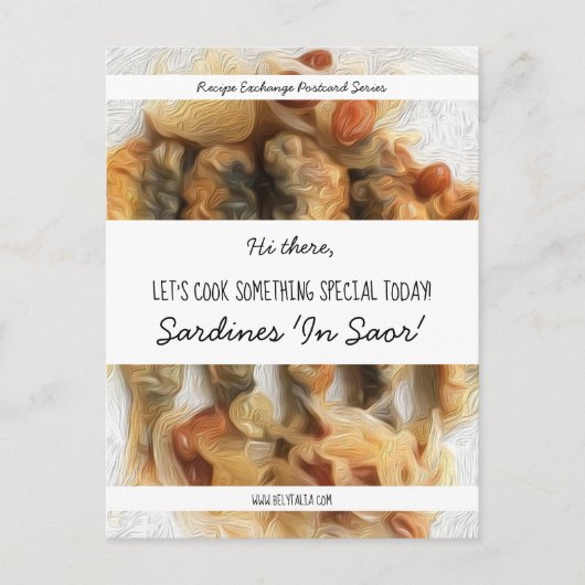 Carte Postale Script noir personnalisé blanc Recette moderne (Devant)