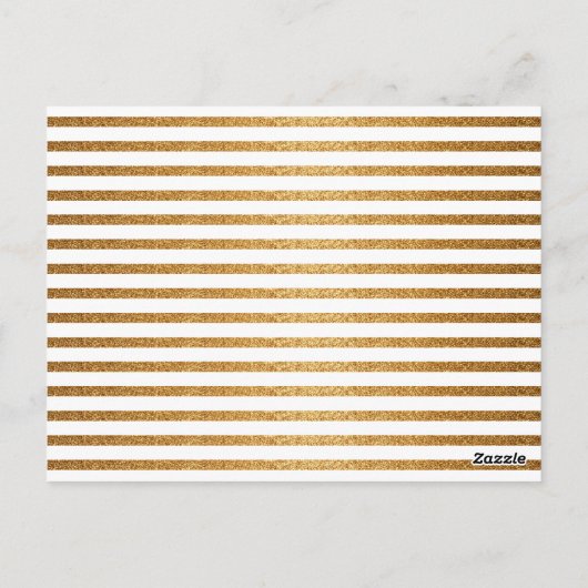 Carte Postale Script or moderne Paix et joie Noël 5 Photo (Dos)