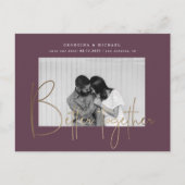 Carte Postale script or une photo enregistrer la date fiançaille (Devant)