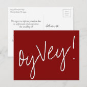 Carte Postale Script Oy Vey | Report simple du Mariage rouge (Devant / Derrière)